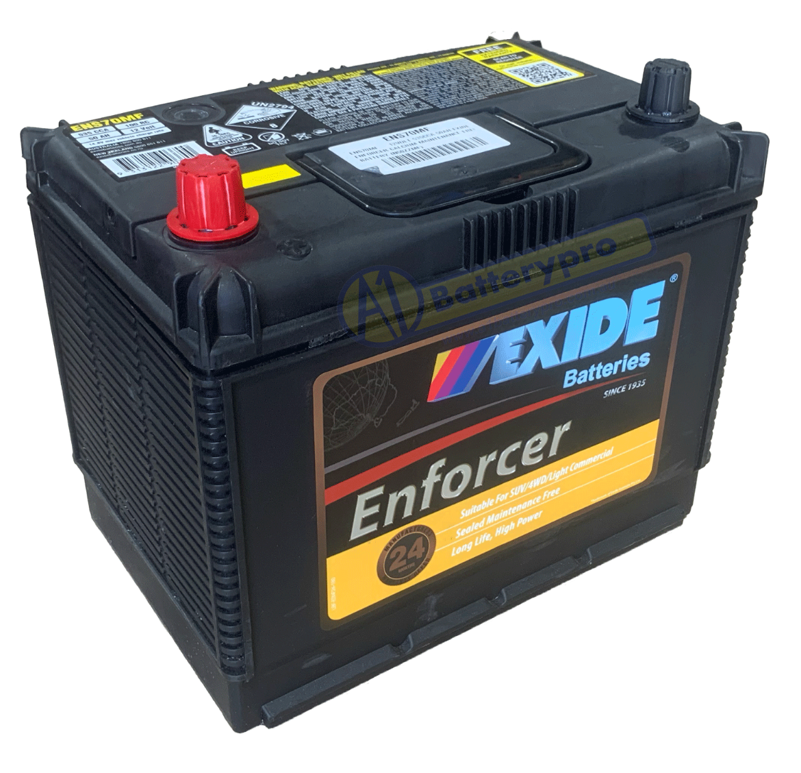 Picture of N50ZZMF - 12VOLT 535CCA 50AH EXIDE ENFORCER CALCIUM MAINTENANCE FREE BATTERY - LHP