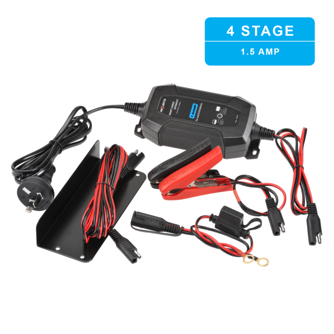 Picture of 12V 1.5AH PROJECTA CHARGE N' MAINTAIN 4 STAGE AUTOMATIC BATTERY CHARGER