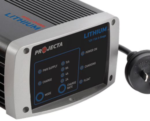 Picture of 12V 15AH PROJECTA FULLY AUTOMATIC 5 STAGE SWITCH MODE INTELLI-CHARGE LITHIUM  BATTERY CHARGER