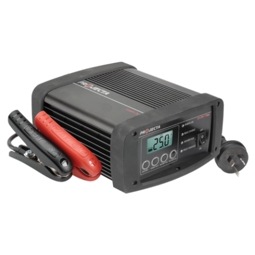 Picture of 12V 25AH FULLY AUTOMATIC 7 STAGE SWITCH MODE INTELLI-CHARGE PROJECTA BATTERY CHARGER-- WITH RUBBERISED ENDS