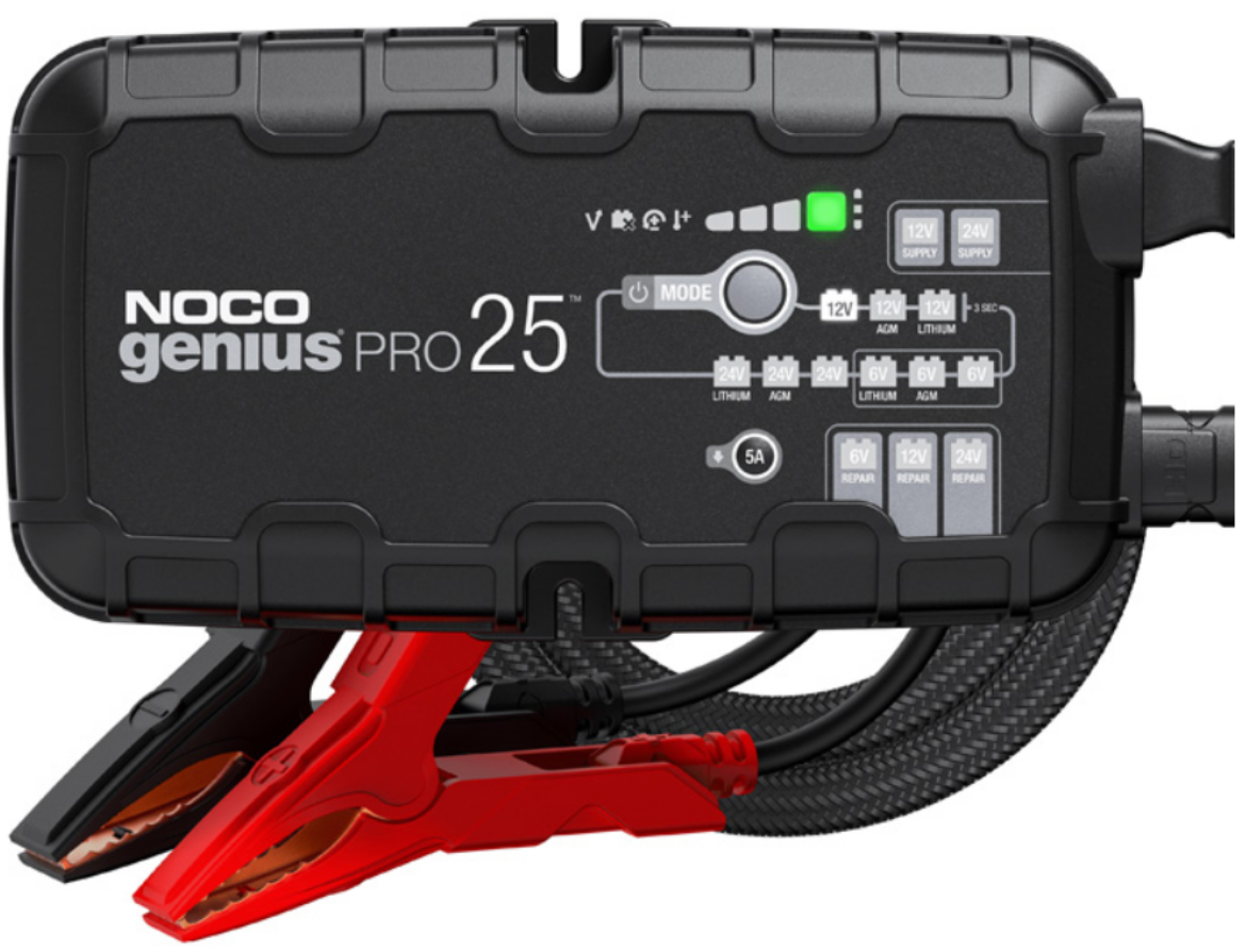 Picture of 6/12/24V 25AH NOCO GENIUS PRO25 FULLY AUTOMATIC SMART BATTERY CHARGER - IP20 RATING