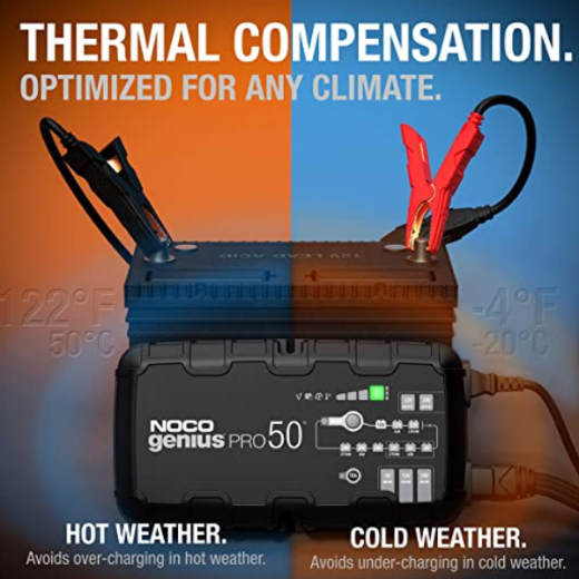 Picture of 6/12/24V 50AH NOCO GENIUS PRO50 FULLY AUTOMATIC SMART BATTERY CHARGER - IP20 RATING