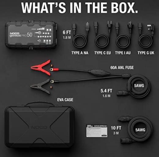 Picture of 6/12/24V 50AH NOCO GENIUS PRO50 FULLY AUTOMATIC SMART BATTERY CHARGER - IP20 RATING