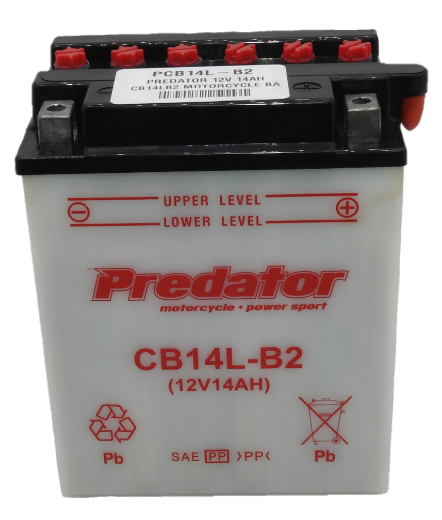 Picture of PCB14L-B2 - 12VOLT 14AH PREDATOR MOTORCYCLE CONVENTIONAL BATTERY - RHP