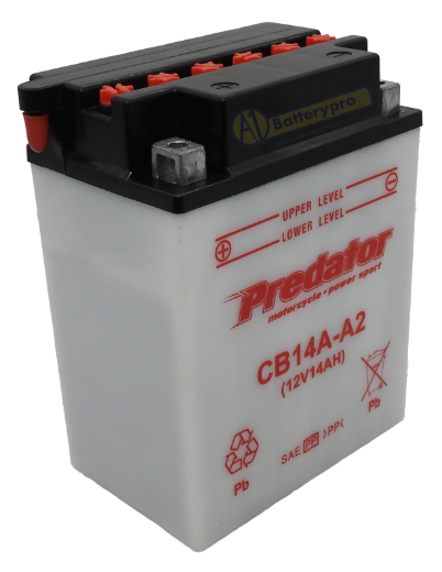 Picture of PCB14A-A2 - 12VOLT 14AH PREDATOR MOTORCYCLE CONVENTIONAL BATTERY - LHP