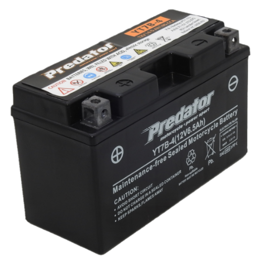 Picture of YT7B-4 - 12VOLT 7AH  PREDATOR MOTORCYCLE AGM BATTERY - LHP