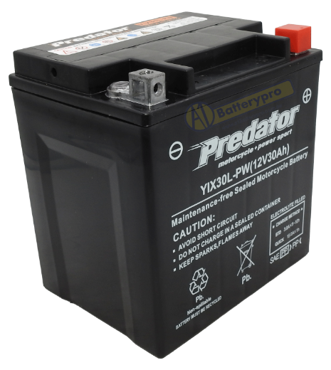 Picture of YIX30L-PW - 12VOLT 30AH  PREDATOR HEAVY DUTY AGM MOTORCYCLE BATTERY - RHP 440 CCA