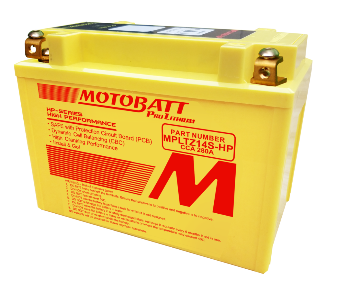 Picture of MPLTZ14S-HP - 13.2VOLT 280CCA 4AH MOTOBATT LITHIUM BATTERY WITH PROTECTION CIRCUIT BOARD (PCB) - RHP