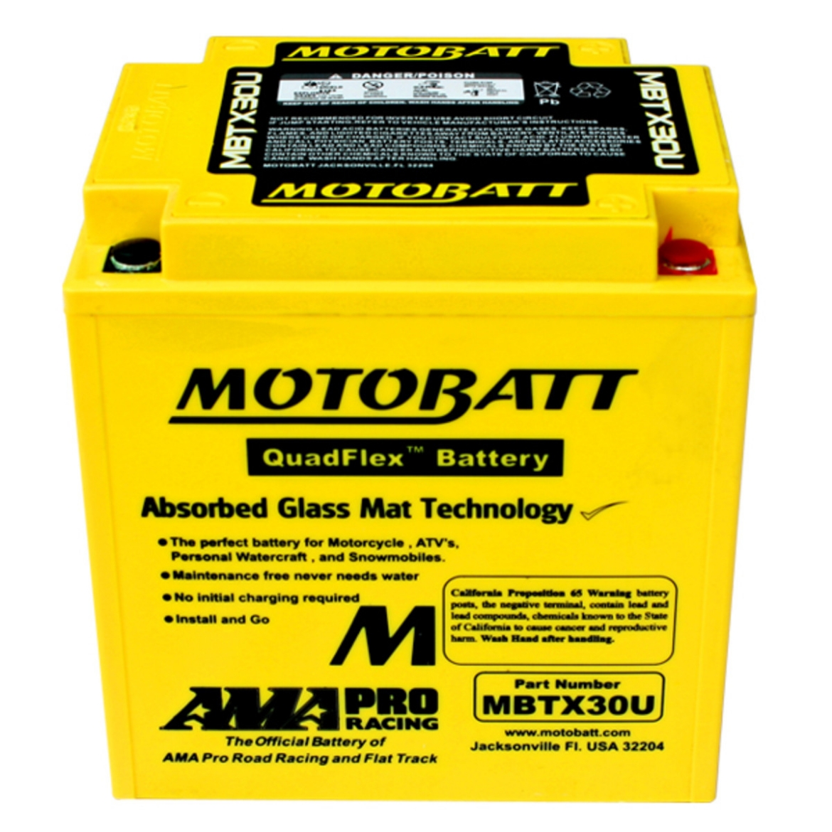 Picture of MBTX30U - 12VOLT 450CCA 32AH MOTOBATT AGM QUADFLEX BATTERY - RHP