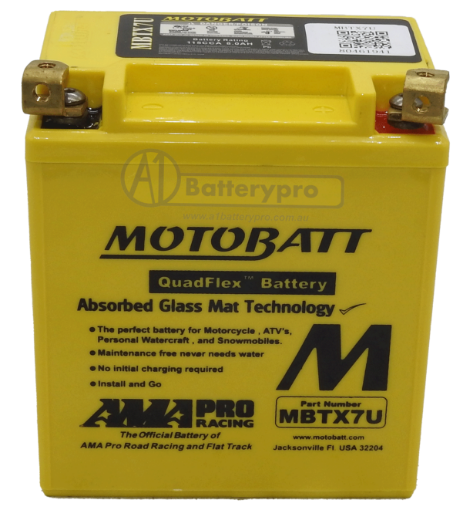 Picture of MBTX7U - 12VOLT 115CCA 8AH MOTOBATT AGM BATTERY - RHP