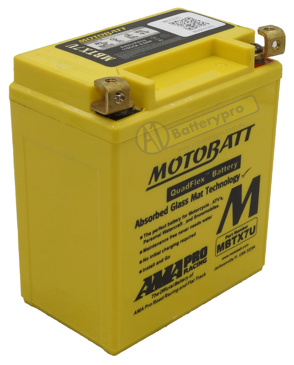 Picture of MBTX7U - 12VOLT 115CCA 8AH MOTOBATT AGM BATTERY - RHP