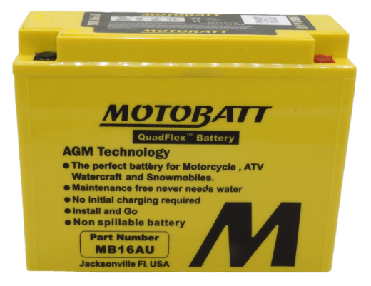 Picture of MB16AU - 12VOLT 250CCA 20.5AH MOTOBATT AGM QUADFLEX BATTERY - RHP