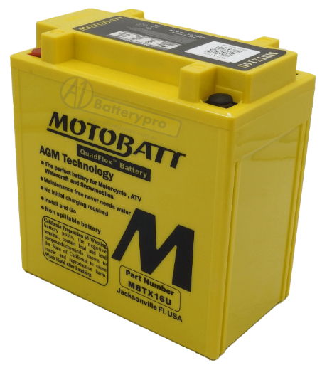 Picture of MBTX16U - 12VOLT 270CCA 19AH MOTOBATT AGM QUADFLEX BATTERY - RHP