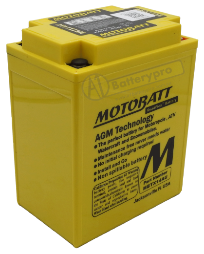 Picture of MBTX14AU - 12VOLT 250CCA 16.5AH MOTOBATT AGM QUADFLEX BATTERY -RHP