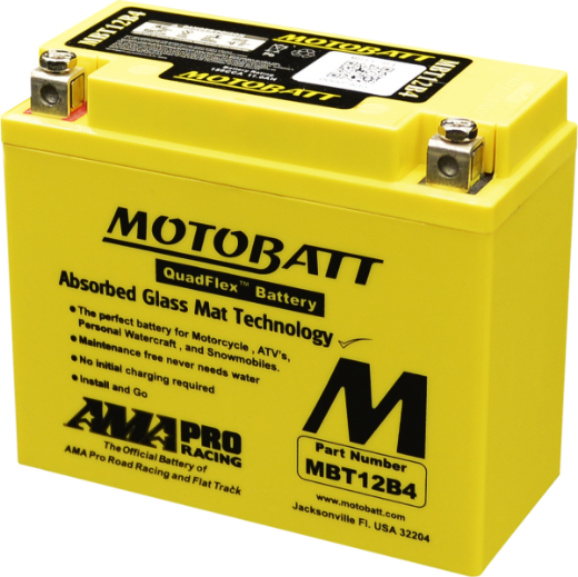 Picture of MBT12B4 - 12VOLT 165CCA 11AH MOTOBATT AGM QUADFLEX BATTERY -LHP