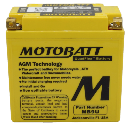 Picture of MB9U - 12VOLT 165CCA 11AH  MOTOBATT AGM QUADFLEX BATTERY