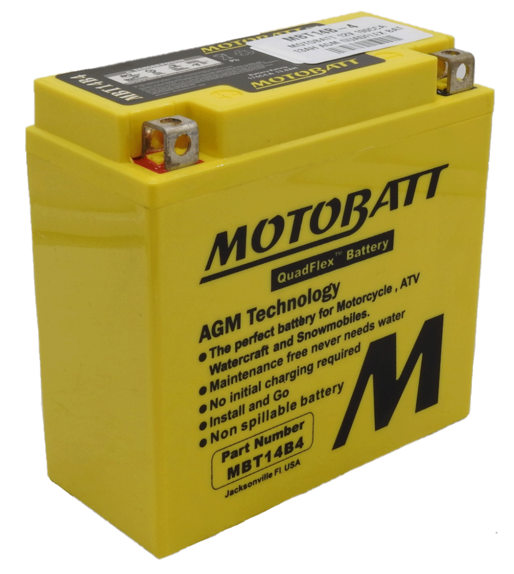 Picture of MBT14B-4 - 12VOLT 180 CCA 13AH MOTOBATT AGM QUADFLEX BATTERY - LHP