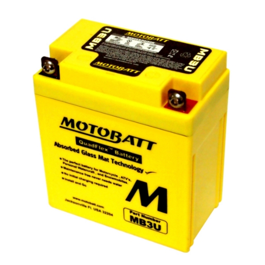 Picture of MB3U - 12VOLT 50CCA 3.8AH MOTOBATT  AGM QUADFLEX BATTERY - RHP