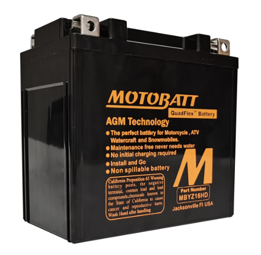 Picture of MBYZ16H - 12VOLT 260CCA 16AH MOTOBATT AGM QUADFLEX BATTERY - RHP