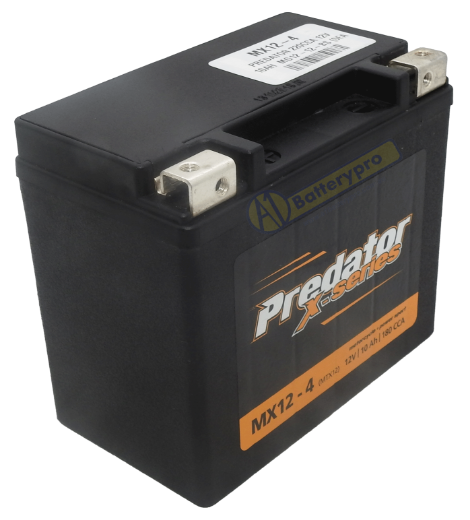 Picture of MX12-4 - 12VOLT 220CCA 10AH PREDATOR X-SERIES MOTORCYCLE AGM BATTERY -  LHP