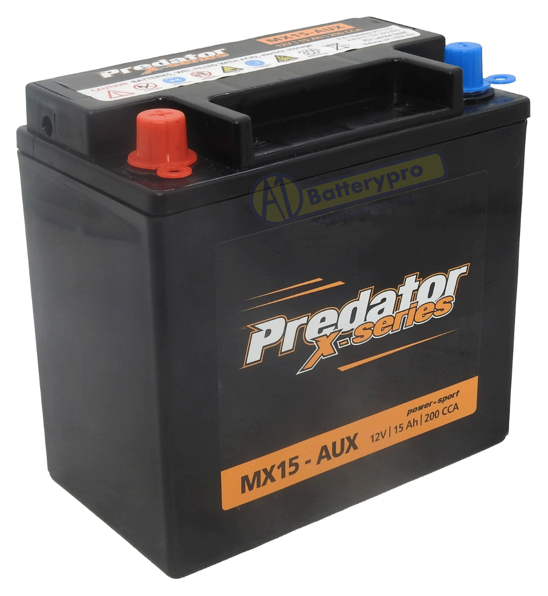 Picture of MX15-AUX - 12VOLT 200CCA 15AH PREDATOR AGM BATTERY - AUXILLARY BACK-UP BATTERY