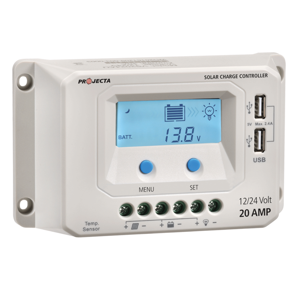 Picture of PROJECTA 20AMP 12/24V 4 STAGE AUTOMATIC SOLAR CHARGE CONTROLLER