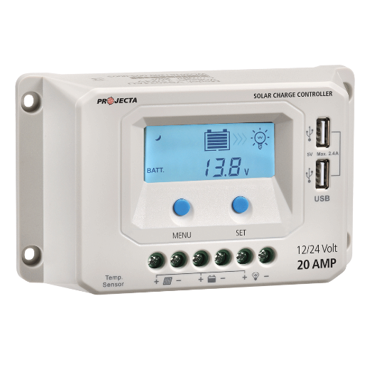 Picture of PROJECTA 20AMP 12/24V 4 STAGE AUTOMATIC SOLAR CHARGE CONTROLLER