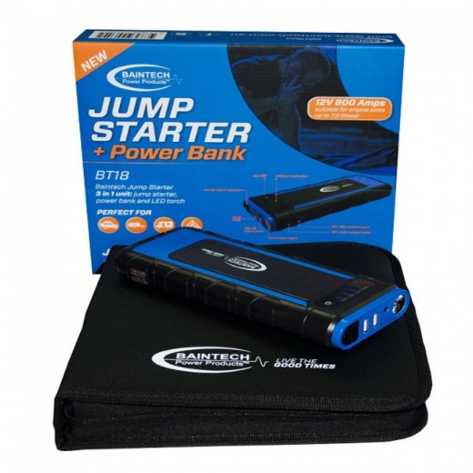 Picture of BT18 BAINTECH JUMPSTARTER POWER BANK 18000MAH BATTERY CAPACITY