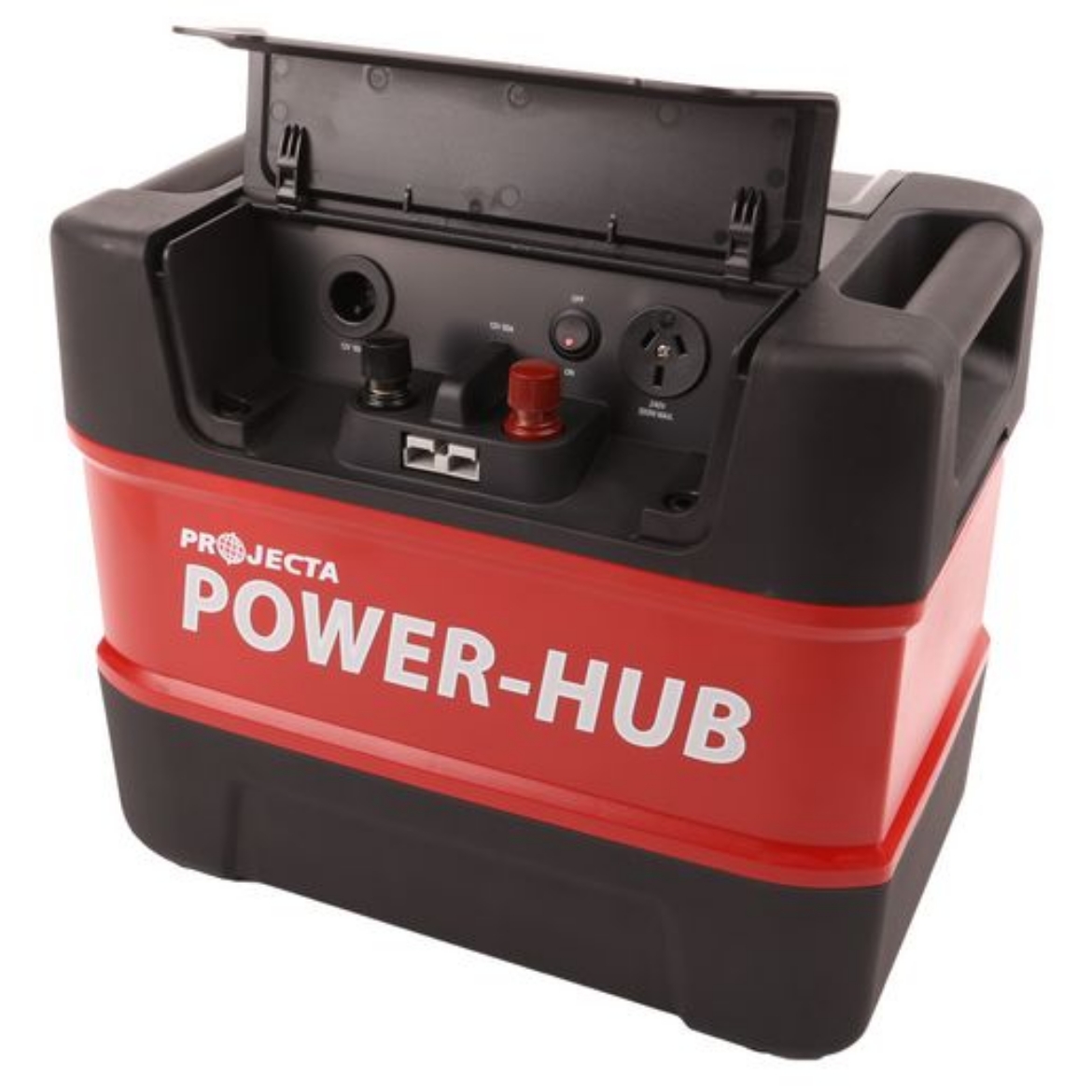 Picture of 12VOLT PORTABLE POWER HUB - INCLUDES 300W PURE SINEWAVE INVERTER AND  HCDC12-120 HARDCORE 12VOLT 120AMP HOUR DEEP CYCLE AGM BATTERY