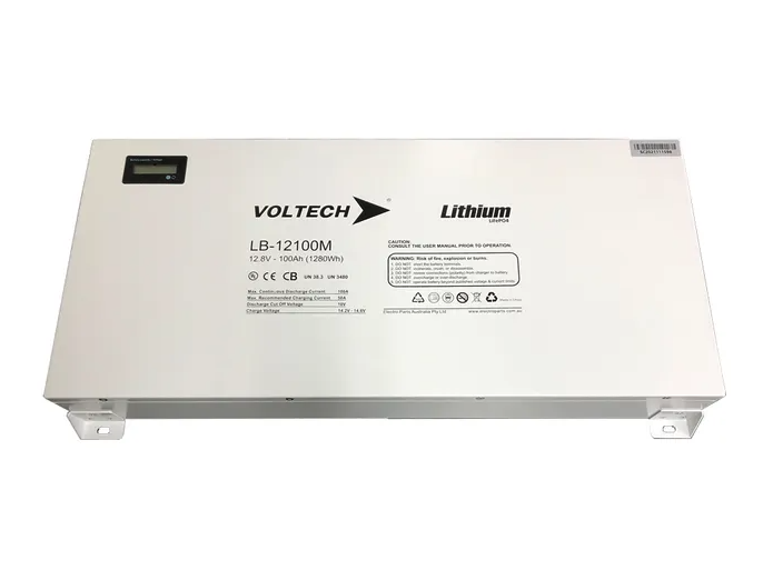 LB-12100M 12.8VOLT 100AH VOLTECH SLIMLINE LITHIUM BATTERY - IP50 RATING ...