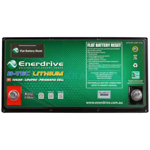 Picture of 12VOLT 125AH / 100A BMS ENERDRIVE B-TEC GEN2 LIFEPO4 LITHIUM BATTERY - IP63 RATING