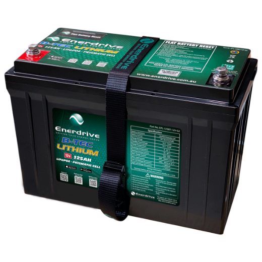 Picture of 12VOLT 125AH / 100A BMS ENERDRIVE B-TEC GEN2 LIFEPO4 LITHIUM BATTERY - IP63 RATING