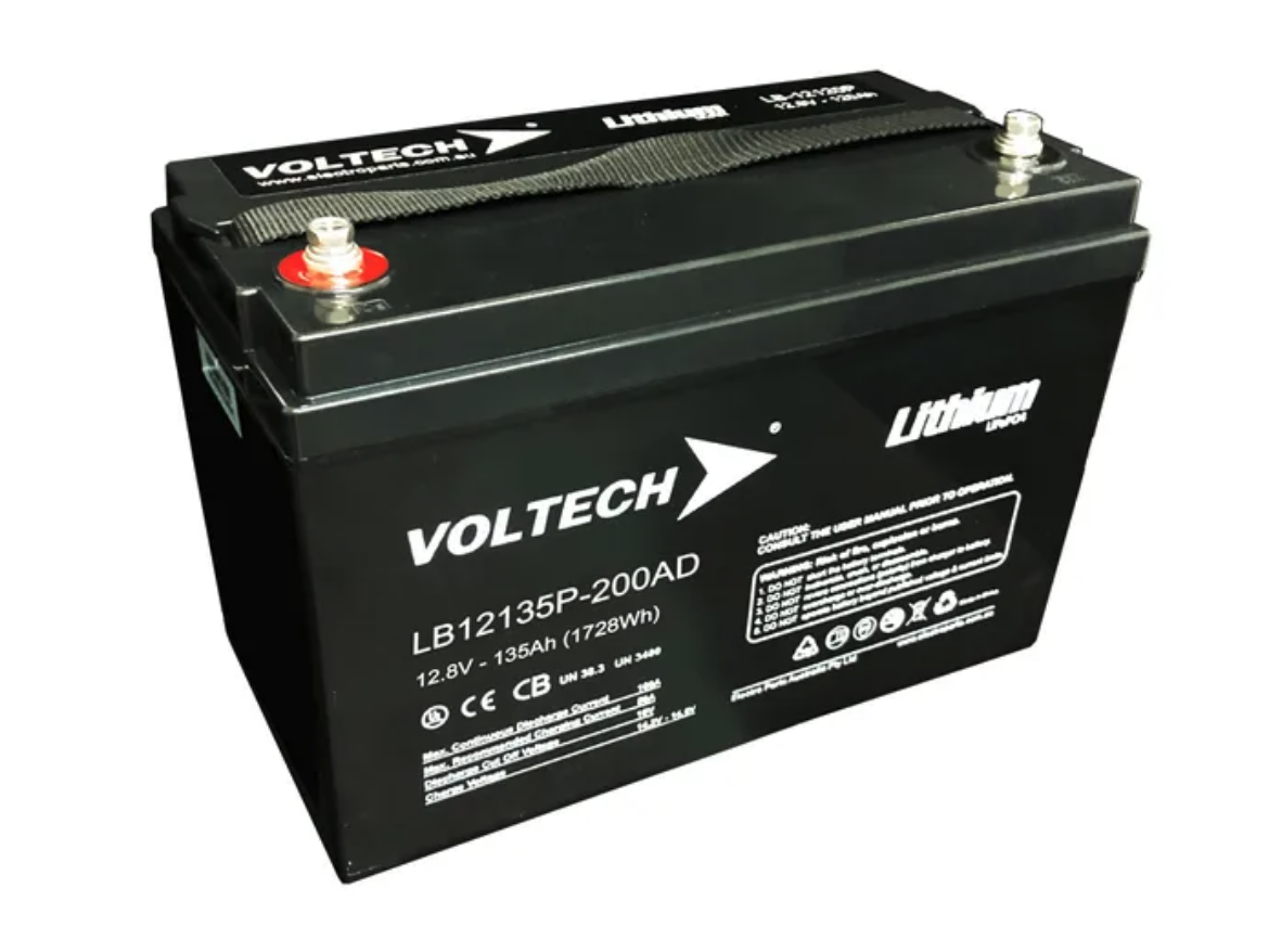 Picture of 12.8VOLT 135AH VOLTECH LITHIUM BATTERY - IP56 RATING - ABS PLASTIC