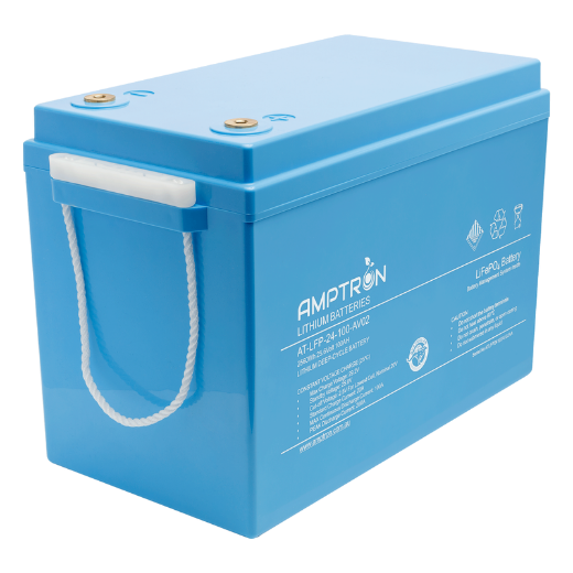 Picture of 24VOLT 100AH / 100A BMS / 2560WH CAPACITY AMPTRON LIFEPO4 BATTERY - VERSION 2 - IP65 RATING