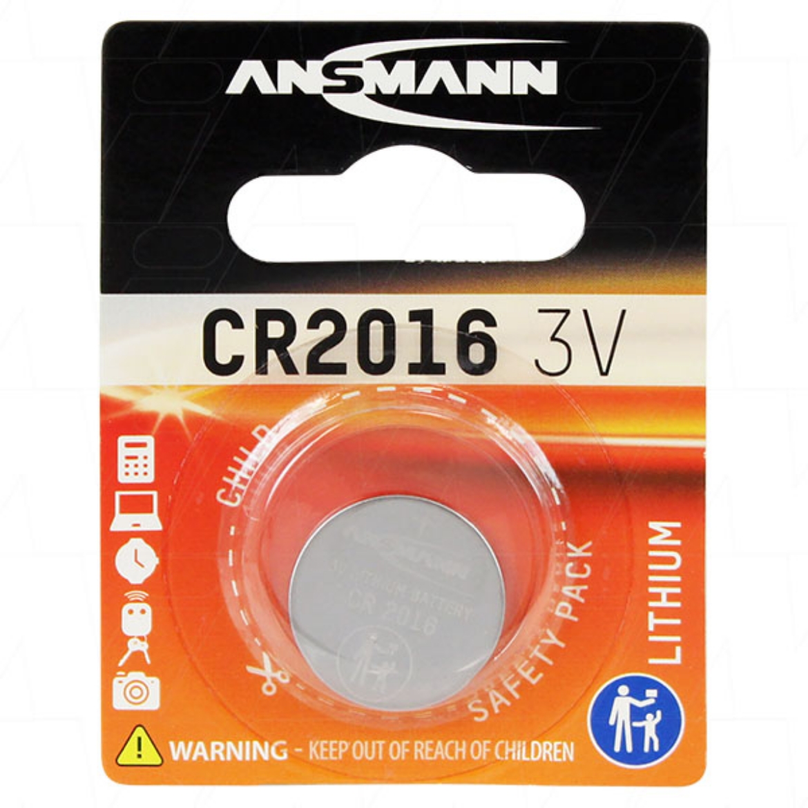 Picture of CR2016 ANSMANN 3V LITHIUM BUTTON BATTERY