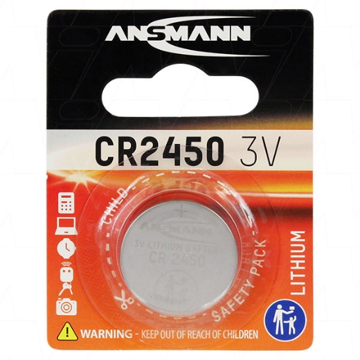 Picture of CR2450 ANSMANN 3V LITHIUM BUTTON BATTERY