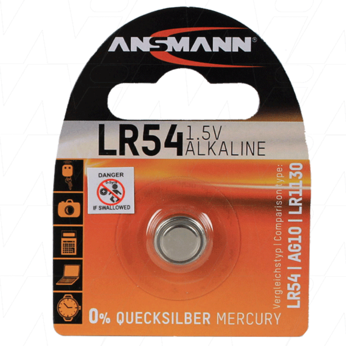 Picture of LR54 ANSMANN 1.5V ALKALINE BUTTON BATTERY