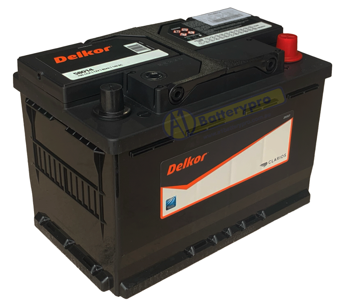 Picture of 58014 - 12VOLT 700CCA 80AH DELKOR HEAVY DUTY CALCIUM MAINTENANCE FREE BATTERY - RHP - DIN66H