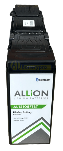 Picture of 12 VOLT 105 AMP HOUR ALLION SLIMLINE LITHIUM DEEP CYCLE BATTERY - BLUETOOTH MODEL - IP65 RATING