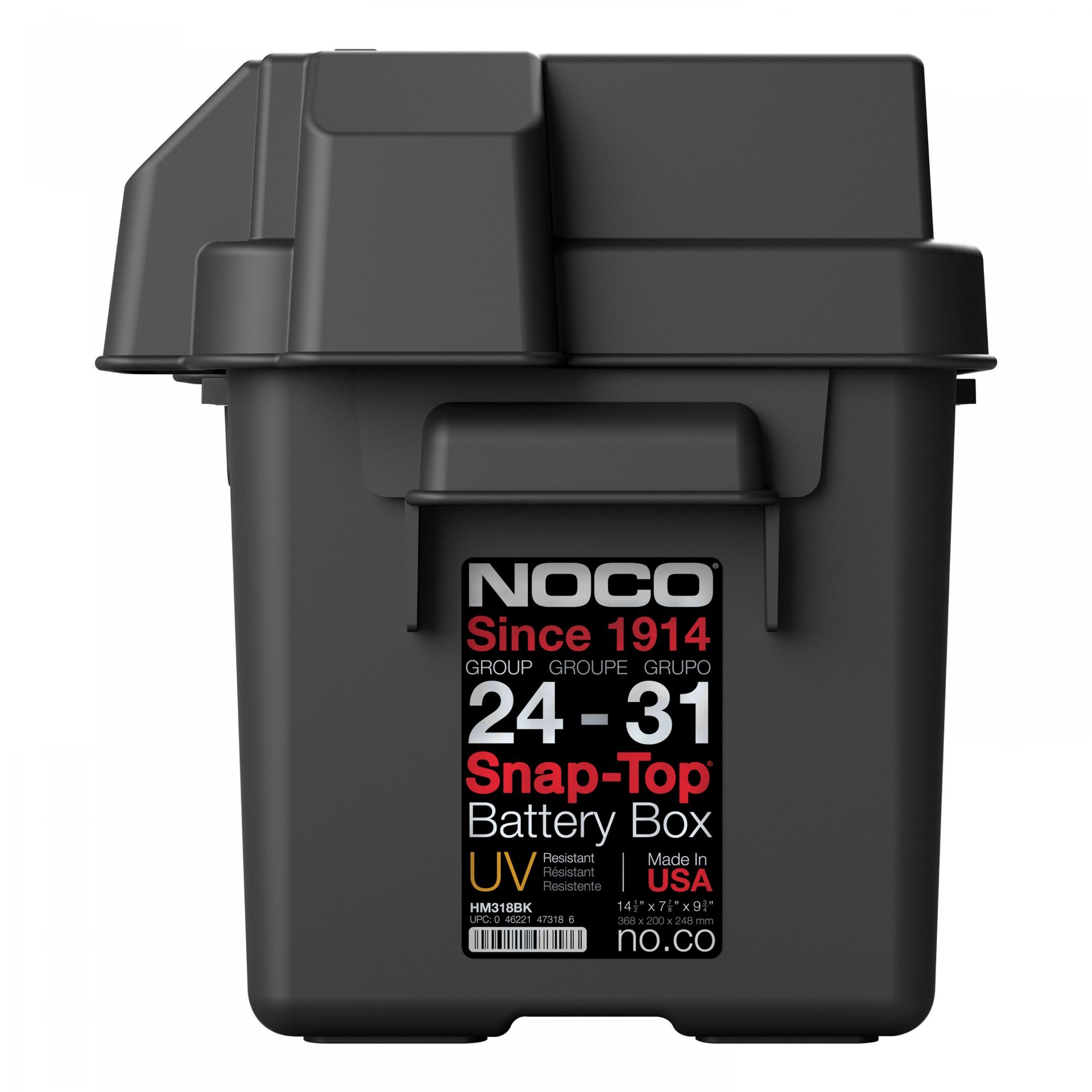 LVHM318BK NOCO BATTERY BOX SNAP-TOP GRP24-31 (ADJUSTABLE GROUP 24, 27 ...