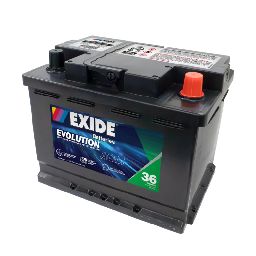 Picture of DIN55H - 12VOLT 680CCA 60AH EXIDE AGM STOP START TECHNOLOGY BATTERY - RHP