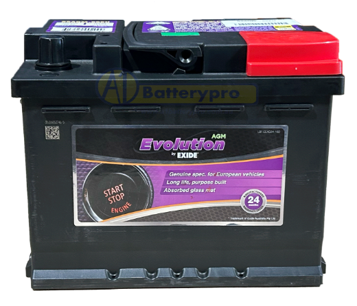 Picture of DIN55H - 12VOLT 680CCA 60AH EXIDE AGM STOP START TECHNOLOGY BATTERY - RHP