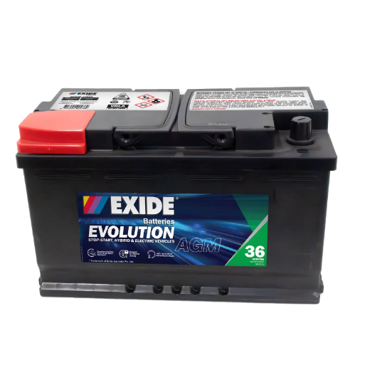 Picture of DIN77HR - 12VOLT 800CCA EXIDE AGM STOP START TECHNOLOGY BATTERY - LHP