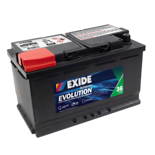 Picture of DIN77HR - 12VOLT 800CCA EXIDE AGM STOP START TECHNOLOGY BATTERY - LHP