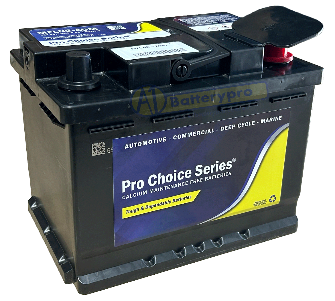 Picture of LN2-AGM - 12VOLT 680CCA 60AH PRO CHOICE HEAVY DUTY AGM STOP START MAINTENANCE FREE BATTERY - RHP  (DIN55H)