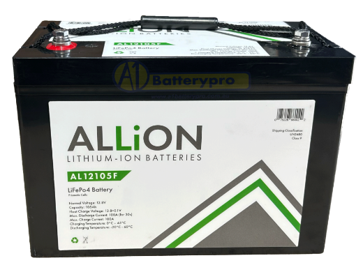 Picture of 12VOLT 105AH / 100A BMS ALLION LITHIUM DEEP CYCLE BATTERY - NON BLUETOOTH MODEL - IP65 RATING