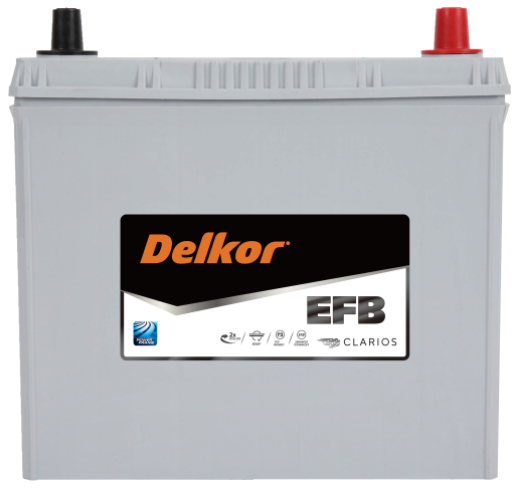 Picture of SN55B24LEFB - 12VOLT 500CCA DELKOR HEAVY DUTY EFB STOP START TECHNOLOGY MAINTENANCE FREE BATTERY  - RHP (SN55B24LEFB)