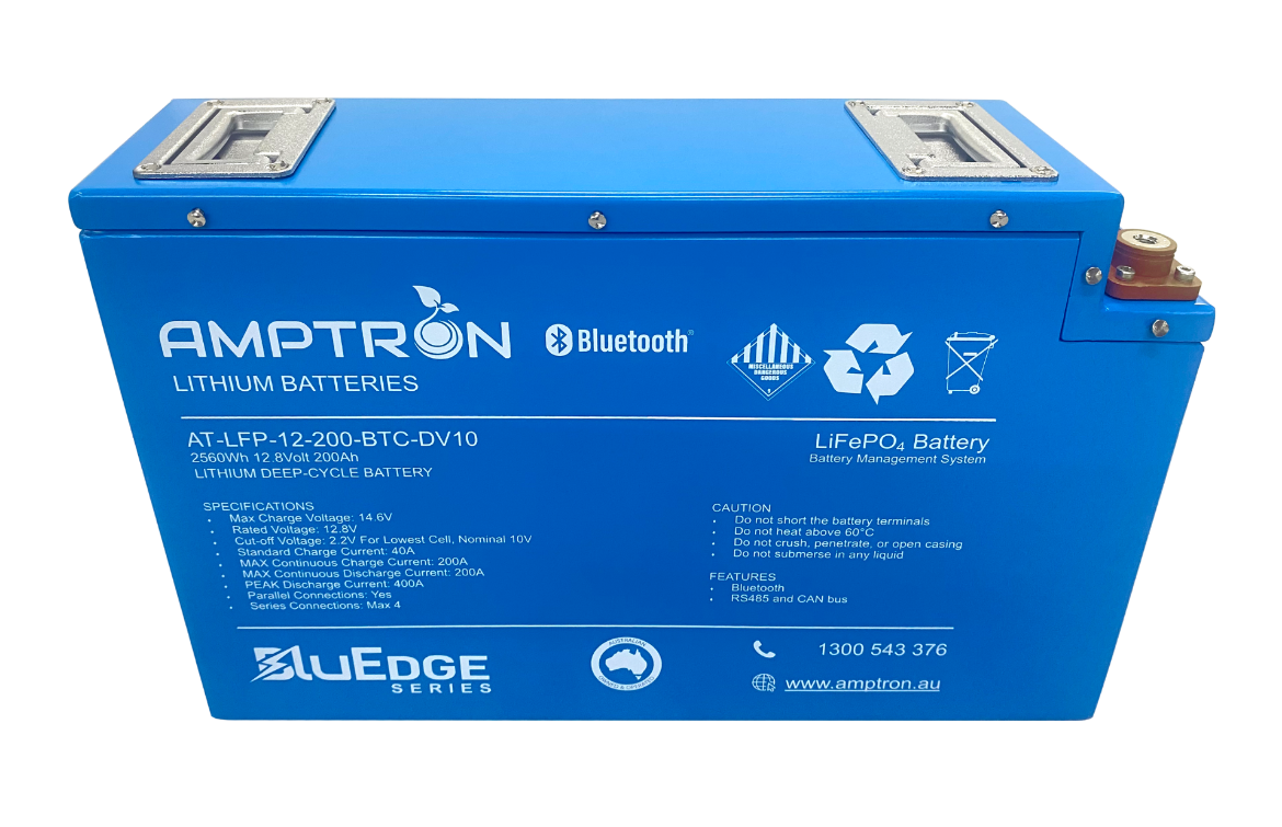 Picture of 12 VOLT 200AH / 200A BMS / 2560WH CAPACITY LIFEPO4 AMPTRON BATTERY- IP50 -  (BLUETOOTH MONITORING)