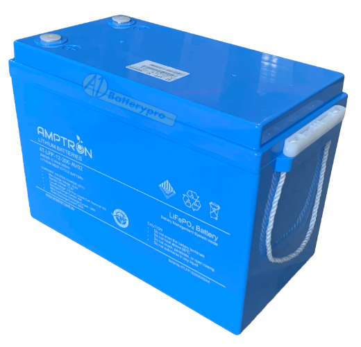 Picture of 12VOLT 200AH / 100A BMS / 2560WH CAPACITY AMPTRON LIFEPO4 BATTERY - VERSION 2 - IP65 RATING