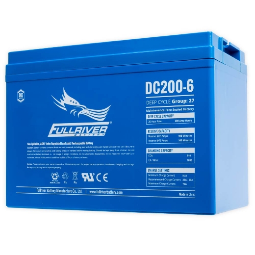 Picture of DC200-6C - 6VOLT 200AH PREMIUM FULLRIVER AGM DEEP CYCLE BATTERY (N70)